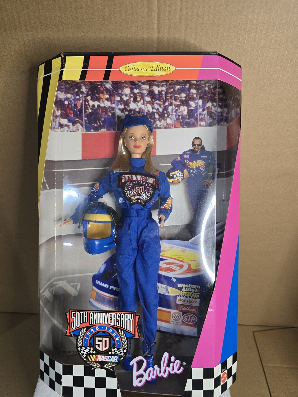 Barbie NASCAR 50th Anniversary Doll - Blue Race Suit with Helmet